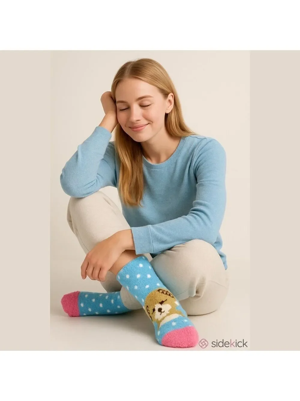 Kohls Shine holiday dog themed fuzzy sock